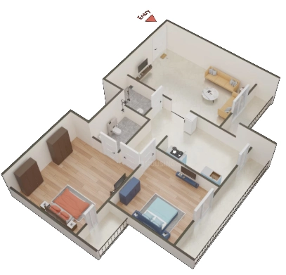 2 BHK Flat in Gaurav Mahadev Heights in Taloja, Navi Mumbai - Image 907801