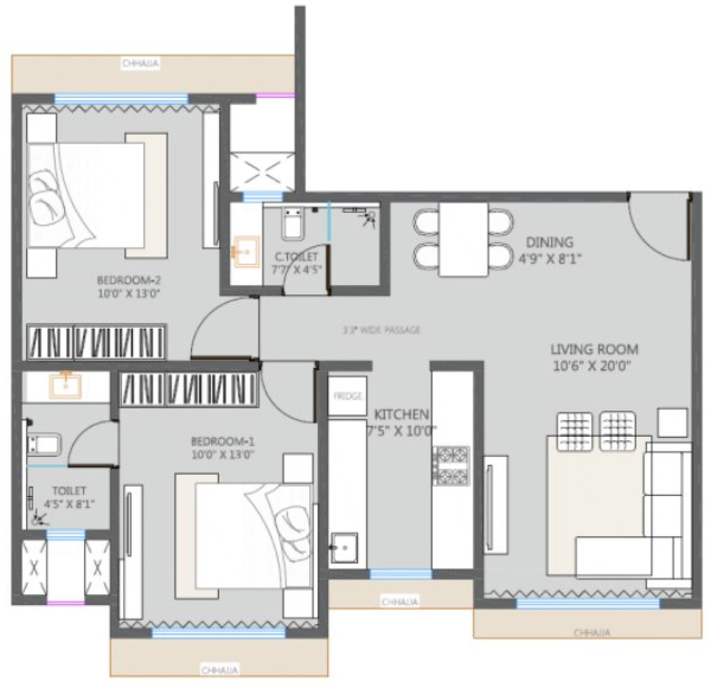 2 BHK Flat in Anuwrita Sharda Pristine in Mulund West, Mumbai - Image 908509