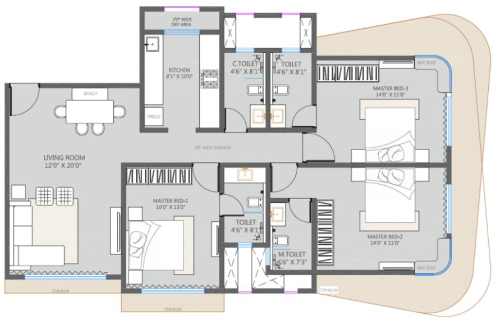 3 BHK Flat in Anuwrita Sharda Pristine in Mulund West, Mumbai - Image 908510