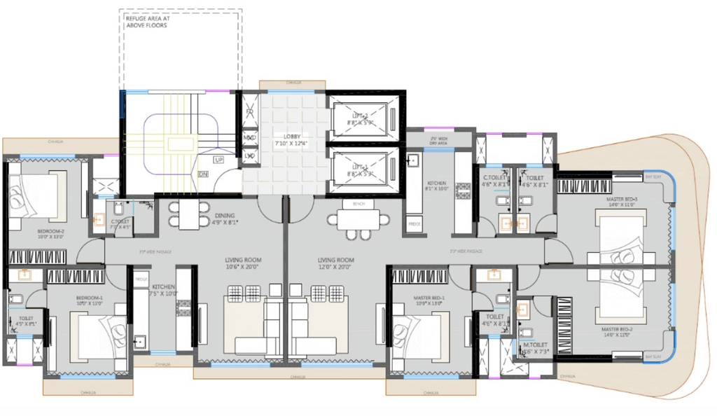 Floor Plan of Anuwrita Sharda Pristine in Mulund West, Mumbai - Image 381073
