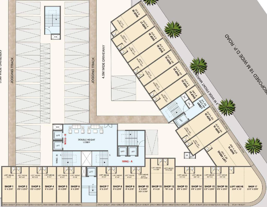 Floor Plan of Commercial Sai Rudra Kristina 2 in Taloja, Navi Mumbai - Image 384520