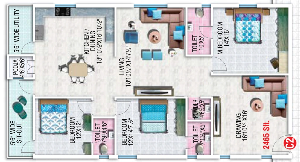 3 BHK Flat in Sahiti Sumukhi Orbit in Madhapur, Hyderabad - Image 907811