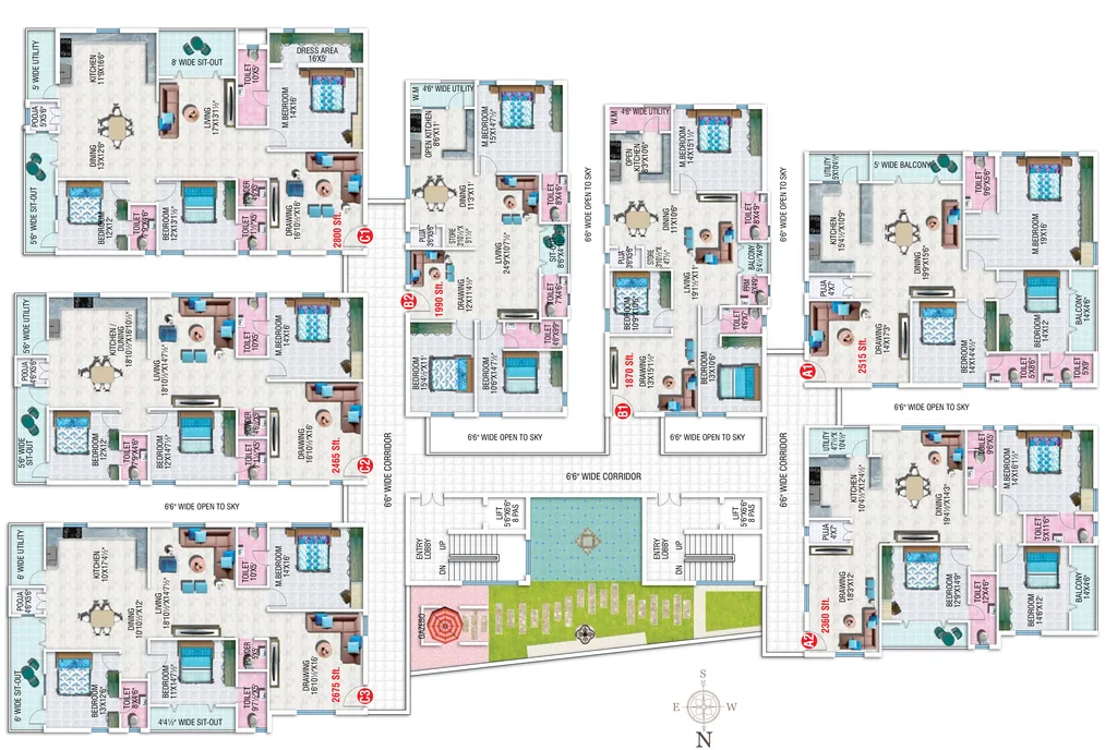 Floor Plan of Sahiti Sumukhi Orbit in Madhapur, Hyderabad - Image 379562