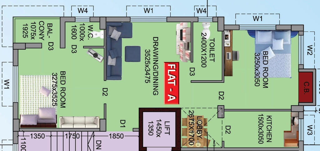 2 BHK Flat in Ajmir Uttariya in Beleghata, Kolkata - Image 908116
