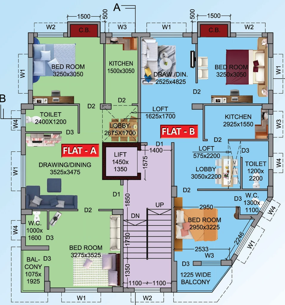Floor Plan of Ajmir Uttariya in Beleghata, Kolkata - Image 380165
