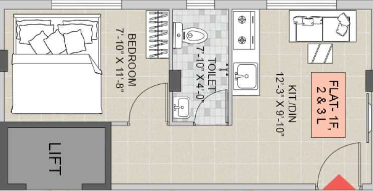 1 BHK Flat in Ajmir Orchid in Beleghata, Kolkata - Image 908108
