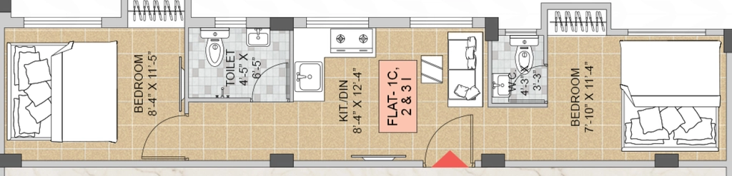 2 BHK Flat in Ajmir Orchid in Beleghata, Kolkata - Image 908109
