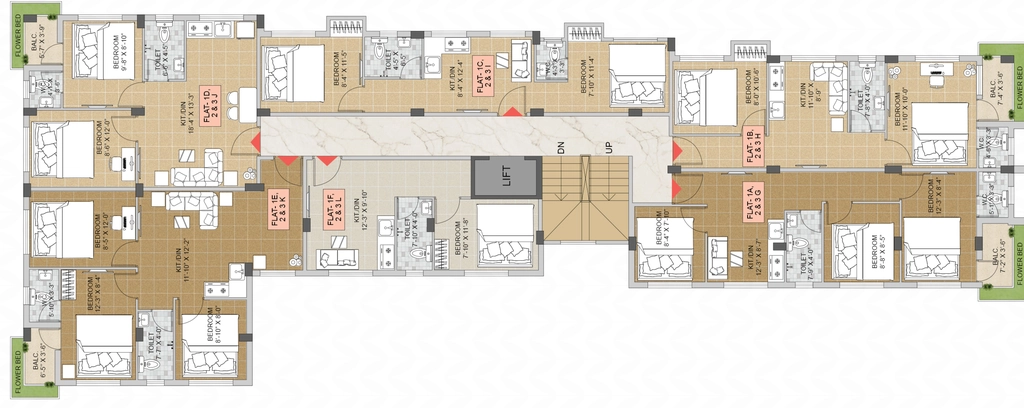 Floor Plan of Ajmir Orchid in Beleghata, Kolkata - Image 380145
