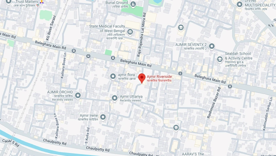 Location of Ajmir Riverside in Beleghata, Kolkata - Image 380149