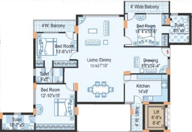 3 BHK Flat in SMR Vinay Symphony in Gachibowli, Hyderabad - Image 908263