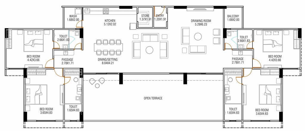4 BHK Penthouse in Venus Palm Jumeirah in Makarba, Ahmedabad - Image 907826