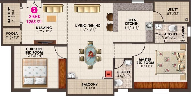 2 BHK Flat in Star Pasham Pandit Rao Homes in Himayat Nagar, Hyderabad - Image 908293