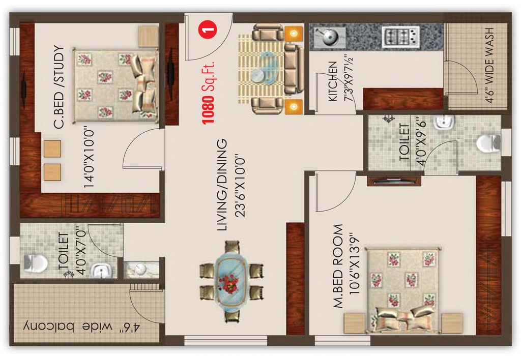 2 BHK Flat in SV PR Greenview in Gachibowli, Hyderabad - Image 908278