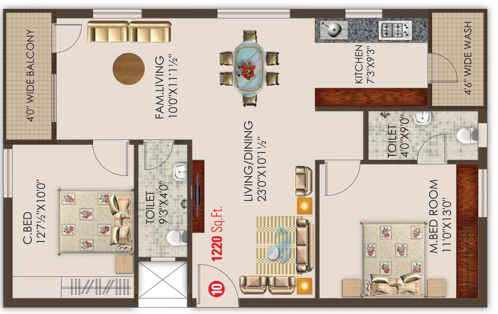 2 BHK Flat in SV PR Greenview in Gachibowli, Hyderabad - Image 908279