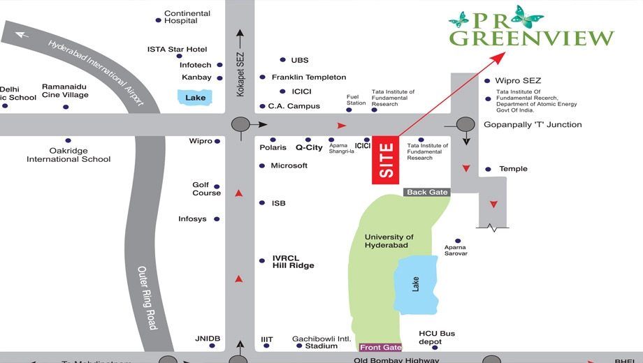 Location of SV PR Greenview in Gachibowli, Hyderabad - Image 380565