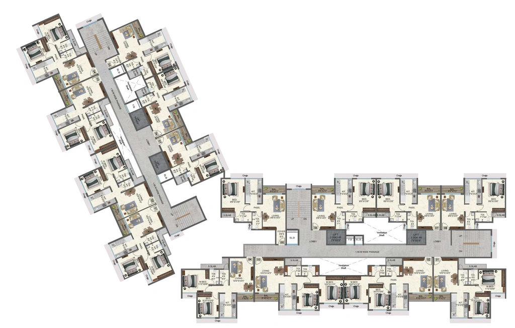 Floor Plan of QA Riverfront 2 in Taloja, Navi Mumbai - Image 379622