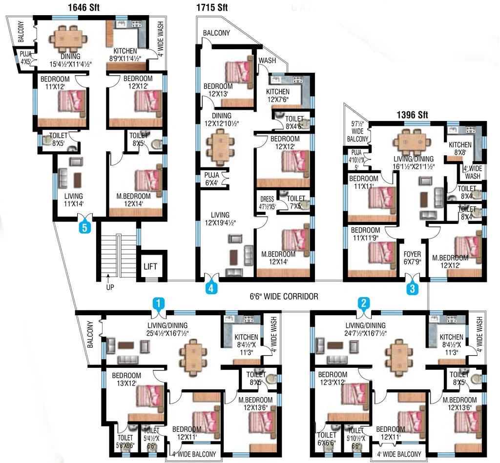 Floor Plan of Sai Vamsees Signature in Gachibowli, Hyderabad - Image 379594