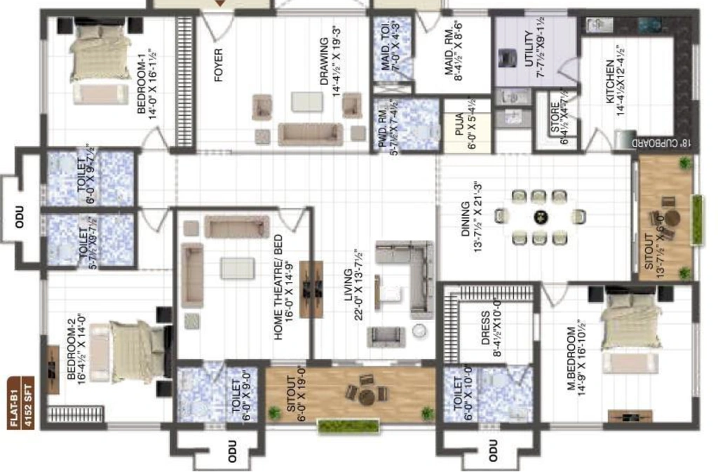 3 BHK Flat in Trendset Marigold in Banjara Hills, Hyderabad - Image 908285
