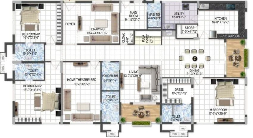 3 BHK Flat in Trendset Marigold in Banjara Hills, Hyderabad - Image 908286