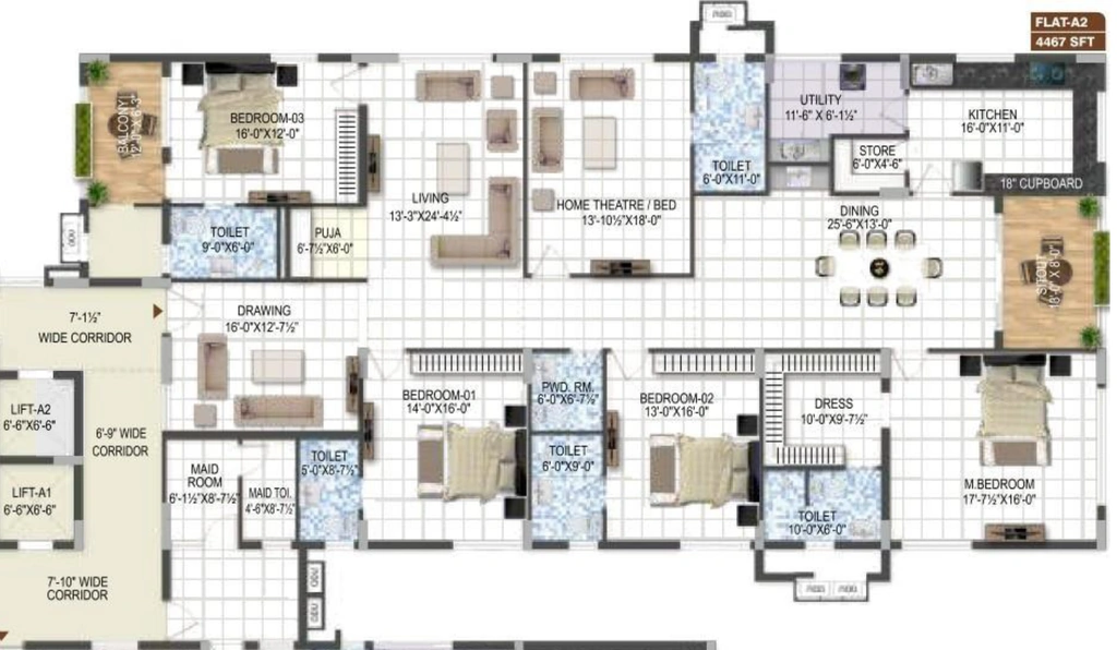 4 BHK Flat in Trendset Marigold in Banjara Hills, Hyderabad - Image 908287