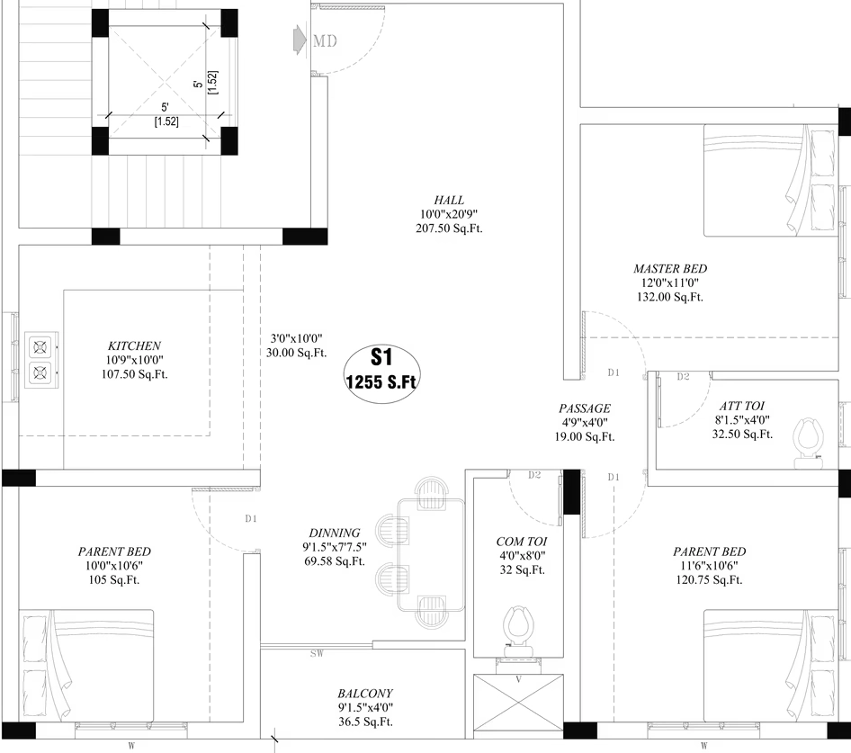 3 BHK Flat in Happy Kamacthi in Iyyappanthangal, Chennai - Image 907838