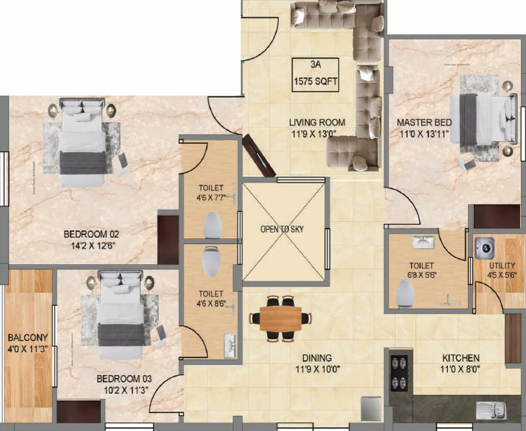 3 BHK Flat in Shanmuga Mahatma Enclave in Ambattur, Chennai - Image 907847
