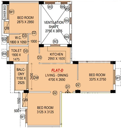 3 BHK Flat in Basuki Apartment in Kalikapur, Kolkata - Image 908635