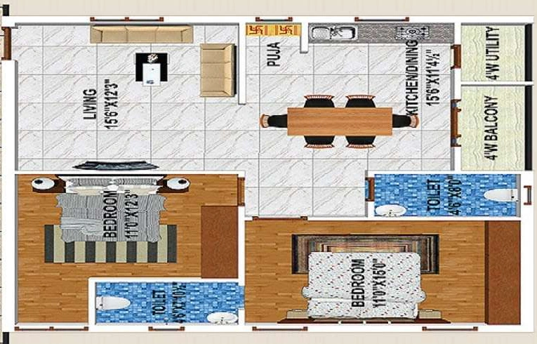 2 BHK Flat in Tripuras Galaxy in Gachibowli, Hyderabad - Image 908297