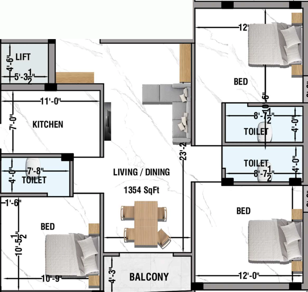 3 BHK Flat in GK Santhosh in Madipakkam, Chennai - Image 907883