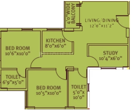 2 BHK Flat in Siddha Pine Woods in Rajarhat, Kolkata - Image 908670