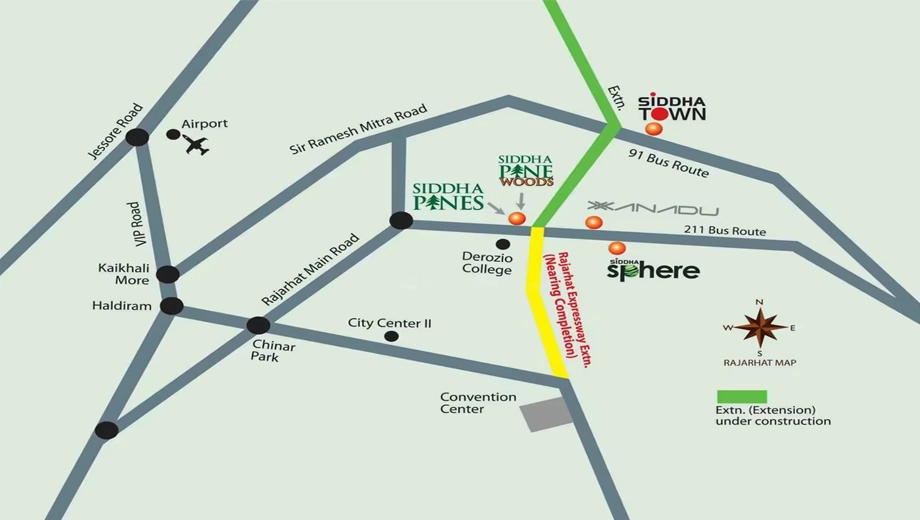 Location of Siddha Pine Woods in Rajarhat, Kolkata - Image 381449