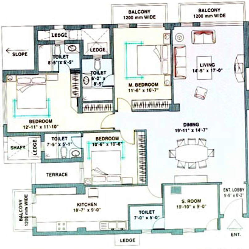 3 BHK Flat in DLF Trinity Towers in DLF Phase 5, Gurgaon - Image 908244
