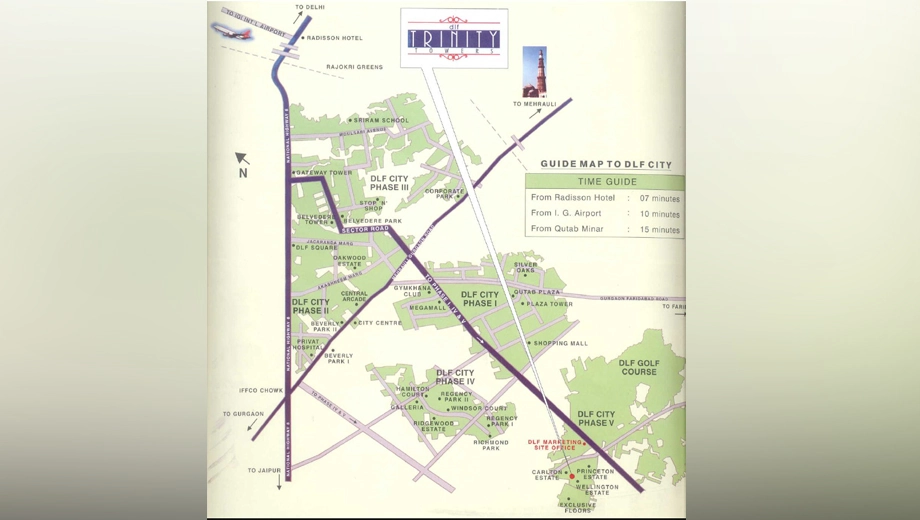 Location of DLF Trinity Towers in DLF Phase 5, Gurgaon - Image 380477