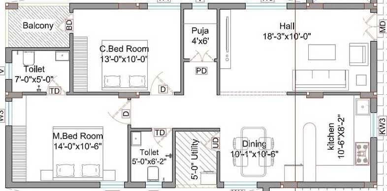 2 BHK Flat in Sowbhagya Nivas 5 in Alwal, Hyderabad - Image 908270