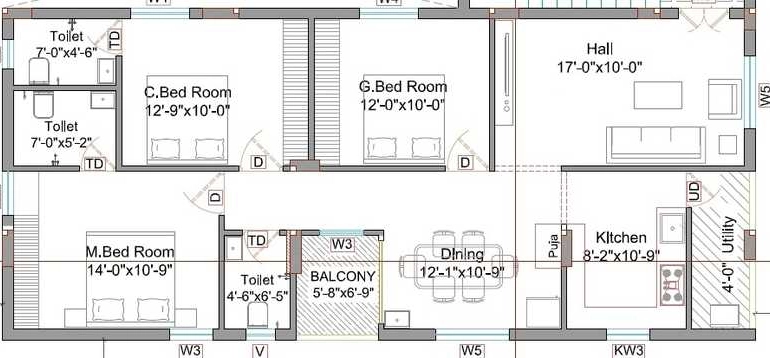 3 BHK Flat in Sowbhagya Nivas 5 in Alwal, Hyderabad - Image 908272