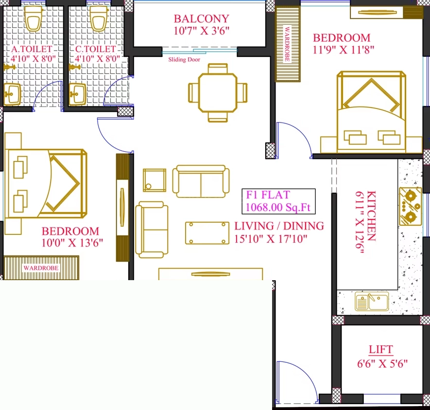 2 BHK Flat in Honour Krystal in Sithalapakkam, Chennai - Image 907935