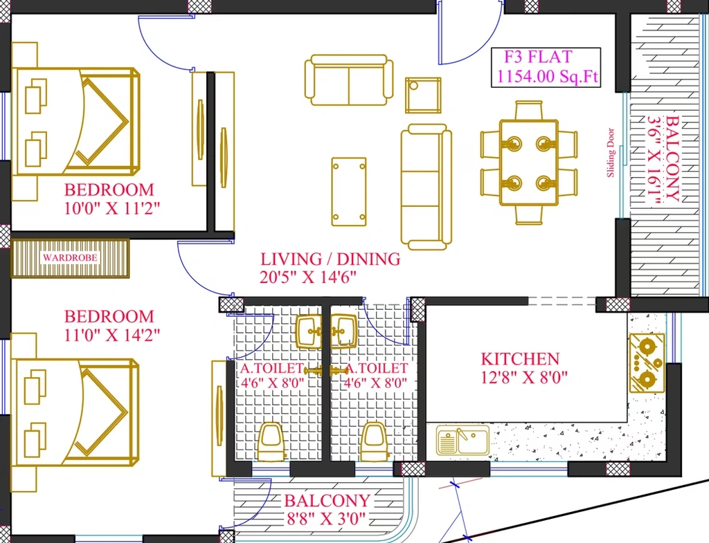 2 BHK Flat in Honour Krystal in Sithalapakkam, Chennai - Image 907936