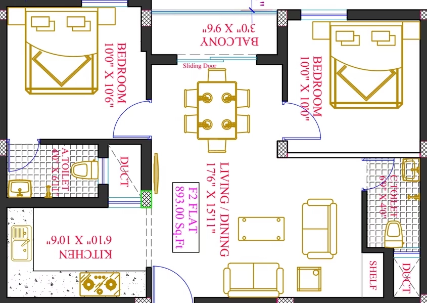2 BHK Flat in Honour Krystal in Sithalapakkam, Chennai - Image 907934