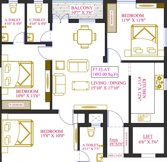 3 BHK Flat in Honour Krystal in Sithalapakkam, Chennai - Image 907937