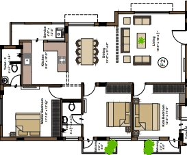3 BHK Flat in Endee Regency in RA Puram, Chennai - Image 907949