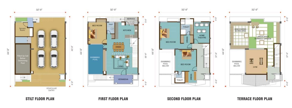 4 BHK House/Villa in Endee Aura Villa in Neelankarai, Chennai - Image 907951