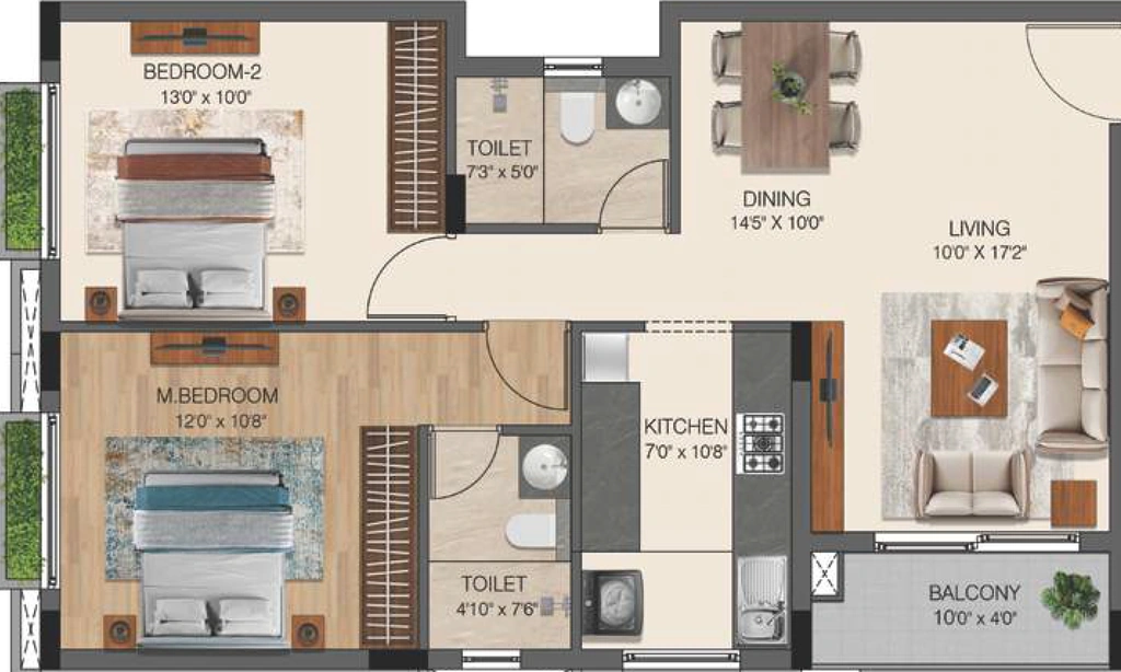 2 BHK Flat in Advik Arcadia in Thoraipakkam, Chennai - Image 907953