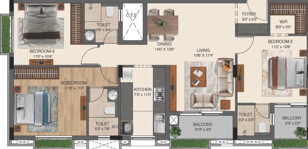 3 BHK Flat in Advik Arcadia in Thoraipakkam, Chennai - Image 907956
