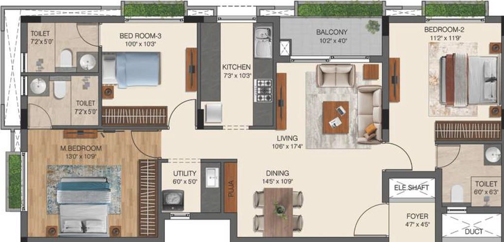 3 BHK Flat in Advik Arcadia in Thoraipakkam, Chennai - Image 907955