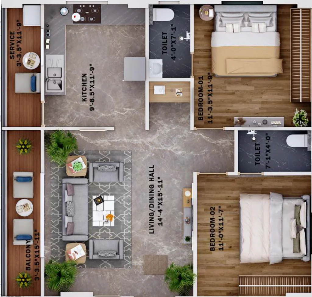 2 BHK Flat in Sanna Reddy Sivakami Residency in Adyar, Chennai - Image 907957