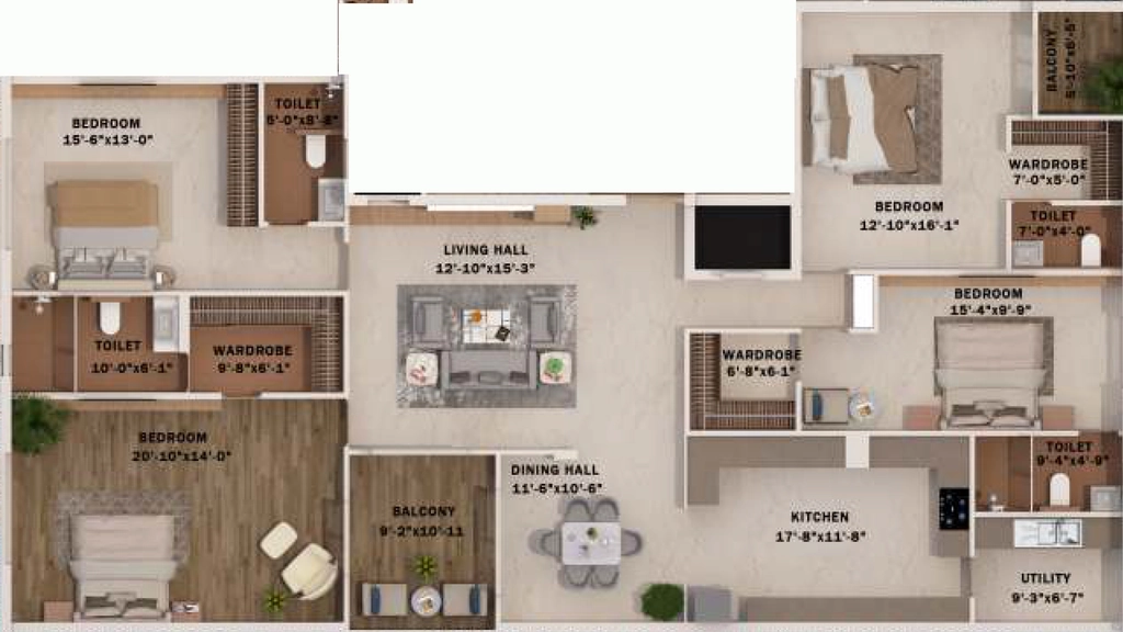 4 BHK Flat in Sanna Reddy Shreyas in Besant Nagar, Chennai - Image 907960