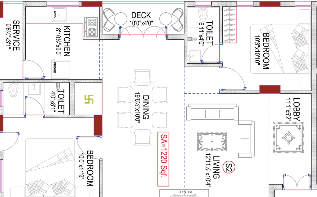 2 BHK Flat in Sanna Reddy Arcadia in Sholinganallur, Chennai - Image 907964