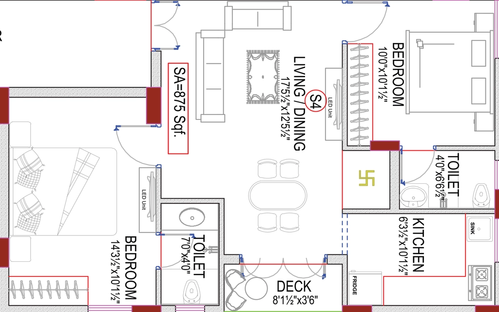 2 BHK Flat in Sanna Reddy Arcadia in Sholinganallur, Chennai - Image 907962