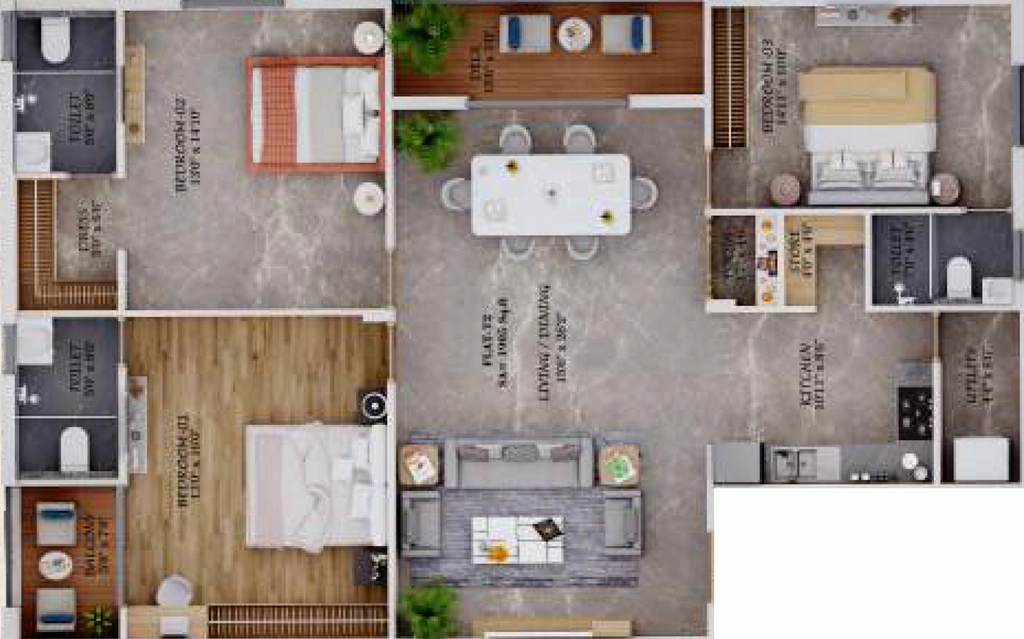 3 BHK Flat in Sanna Reddy Grandeur in Besant Nagar, Chennai - Image 907969