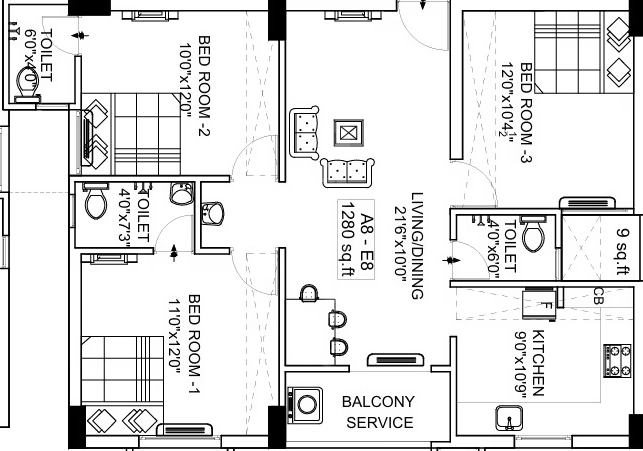 3 BHK Flat in Nest Eternia in Ottiambakkam, Chennai - Image 907977